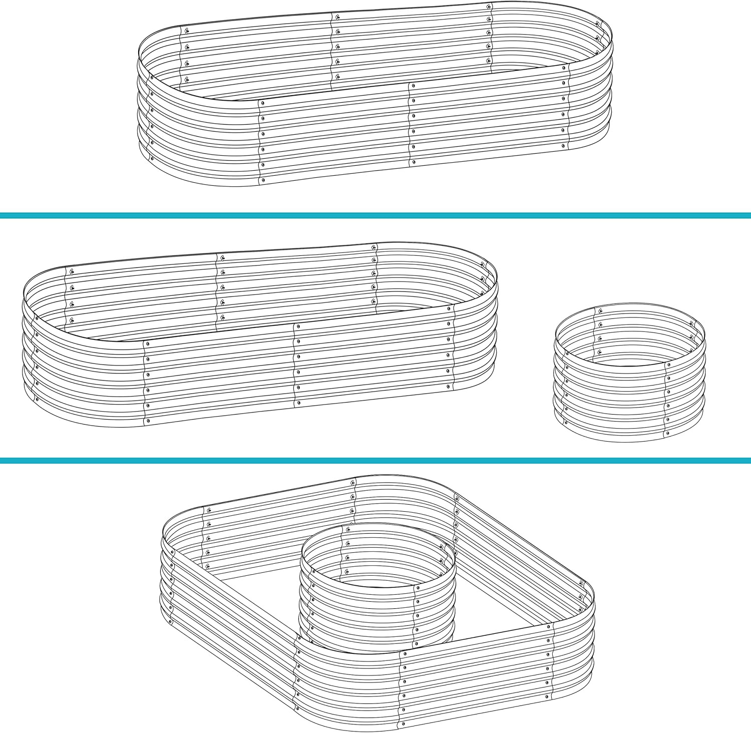 Sunnydaze 62.5" Oval Garden Bed - Silver - Gallery 17