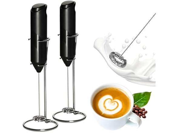 YSSOA Electric Milk Frother Handheld Whisk 2PK