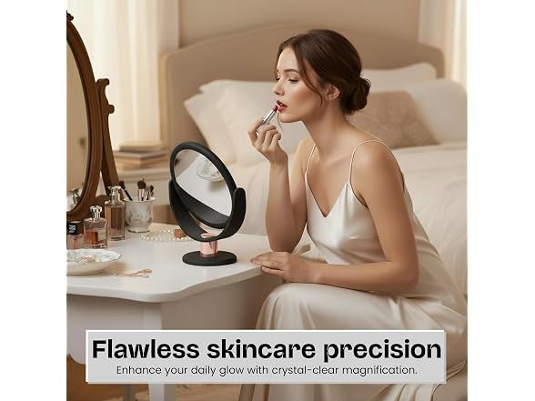 Danielle Vanity Mirror Black Rose Gold 1x 5x
