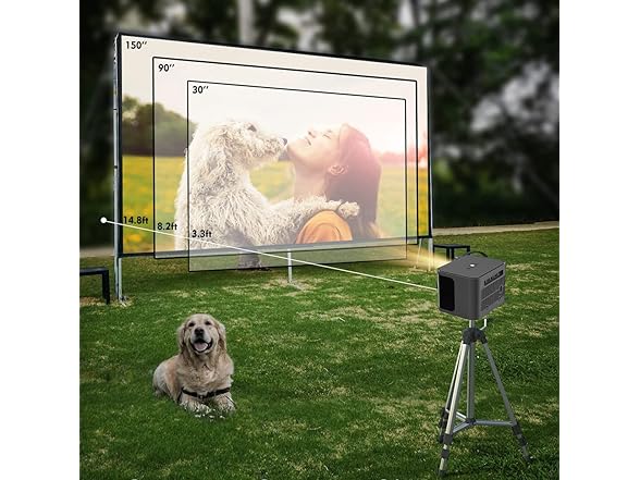 WiFi Outdoor Projector Native 1080P 300ANSI 30’’-150’’ Picture
