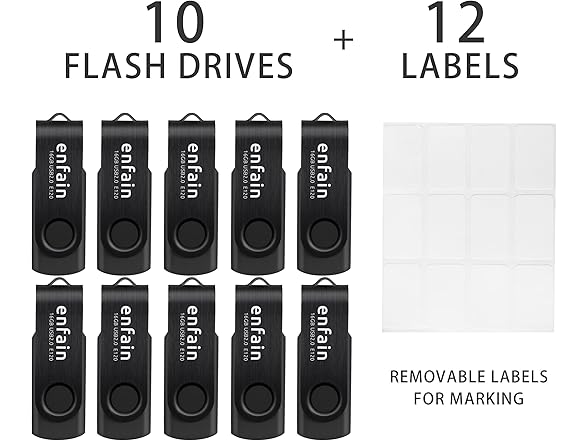Enfain 32GB USB 3.0 Drives, 10-Pack