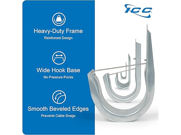 ICC 2-Inch Wall Mount J-Hook – 25-Pack