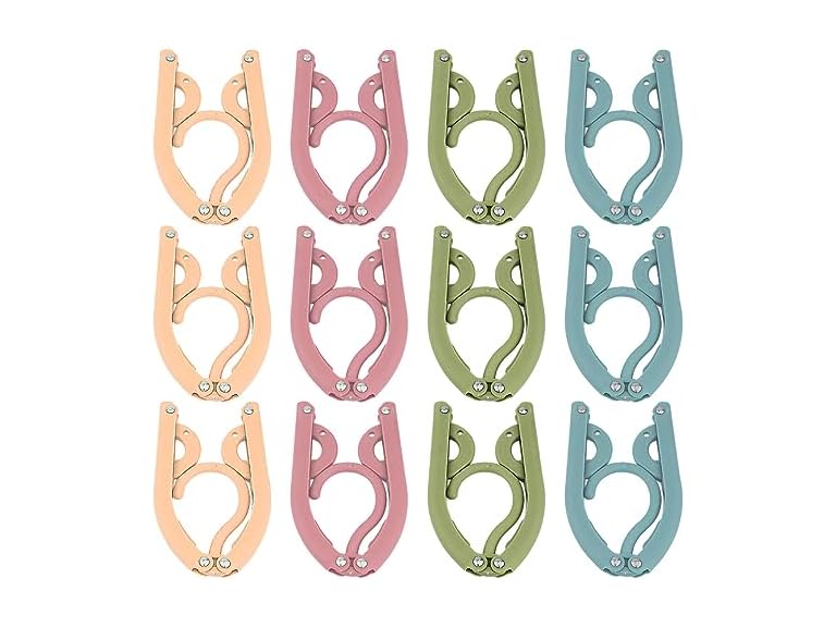 12 Pcs Plastic Folding Clothes Hangers