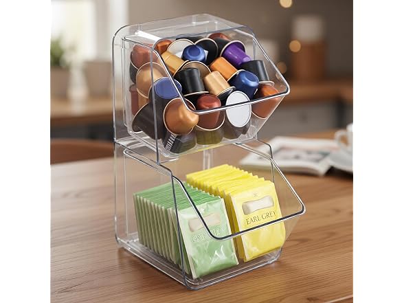 Azar Displays 556760-2PK Two-Tier Clear Organizer