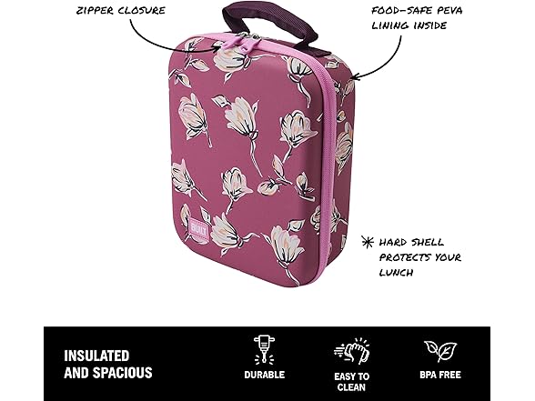 BUILT Hardshell Lunch Pack, Wild Berry Floral