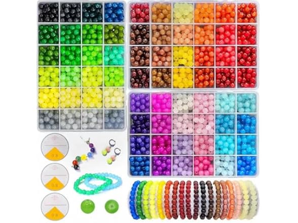 Gaspletu 1800PCS 8mm Glass Beads