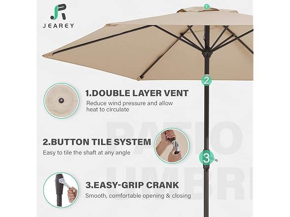 JEAREY Outdoor Patio Umbrella