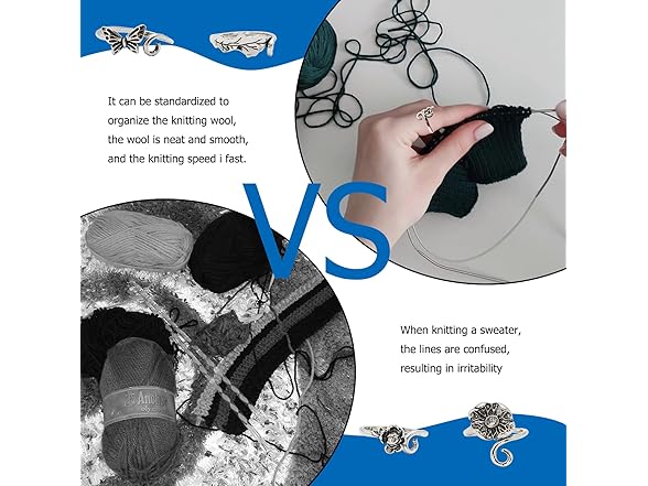 Qoyapow 10pcs Crochet Ring for Fingure