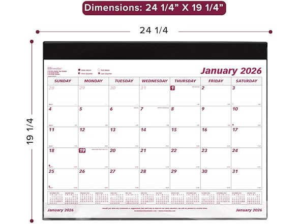Brownline® 2026 Monthly Desk Pad Calendar