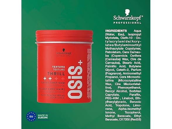 (2 Pack) Schwarzkopf Osis Thrill Elastic Fibre Gum, 3.38 oz