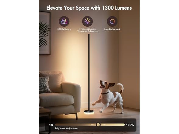 OIYN Corner Floor Lamp 2-Pack RGBICW