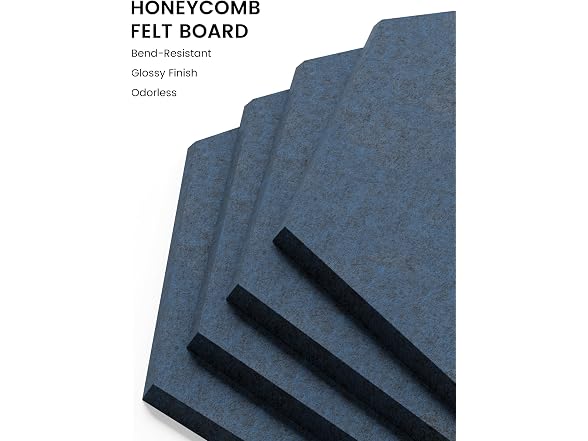 Fluxynara 12 Pack Hexagon Felt Bulletin Board Tiles