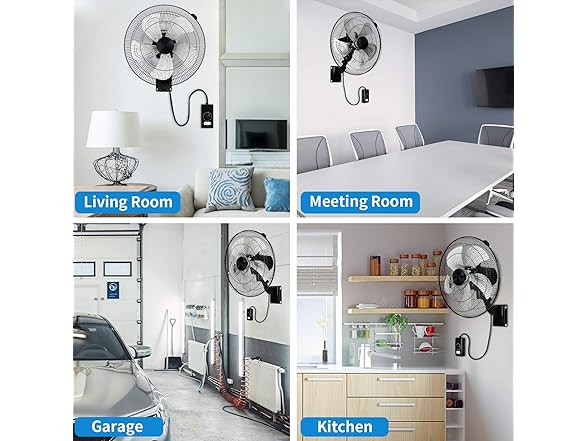 Simple Deluxe 18" Metal Wall Mount Fan