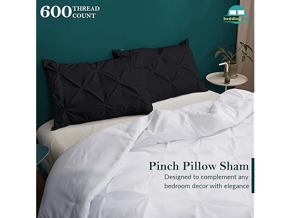 beddingstar Standard Pillow Shams-Black