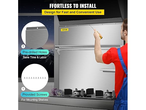 Range Backsplash with Shelf 30 x 30.7 Inch Range