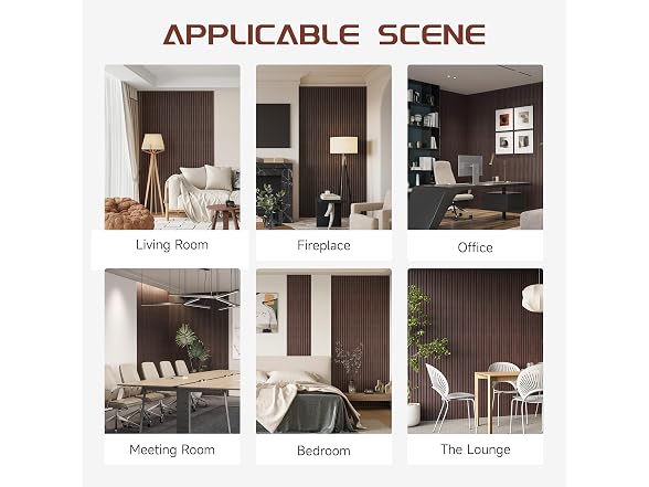 POHARE Wood Slat Wall Panels 2Pk Walnut