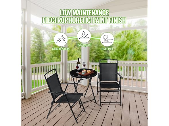Backyard Expressions 3-Piece Folding Bistro Set