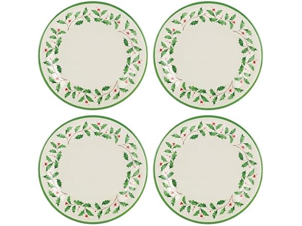 Leno Holiday 4-Piece Melamine Dinner Plate Set