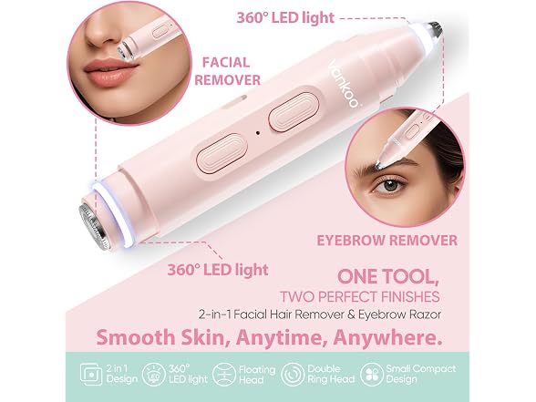 Vankoo 2 in 1 Facial Hair Remover