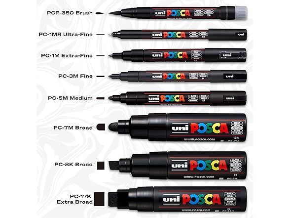 uni POSCA PC-1MR Water-Based Paint Markers, Extra Fine Tip 