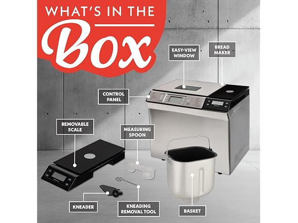 Gourmia Bread Maker with 2 LB Loaf Capacity 