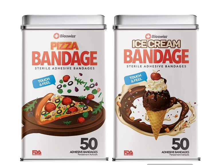 2Pk Food Shaped Self Adhesive Bandages