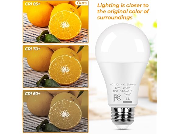 A19 LED Light Bulbs 100W Equivalent, 12-Pack