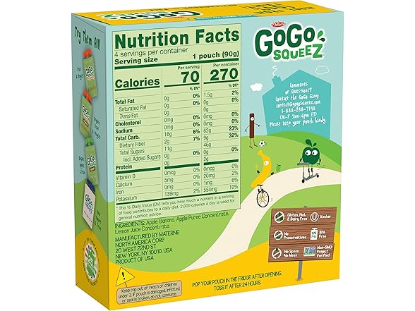 4PK GoGo squeeZ Applesauce and Fruit Puree