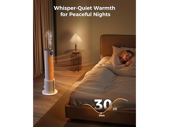 Oylus Space Heaters for Indoor Use - Portable Tower Heater with Humidifier, Remote, Adjustable Thermostat, 3 Heat Modes, Multiple Safety Protection, 12H Timer, Quiet Electric Heater for Bedroom (Open Box)