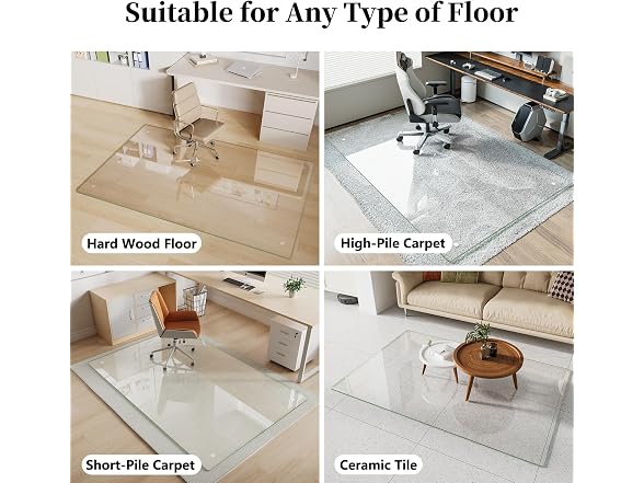 FlyEcho Glass Chair Mat 32" x 48"