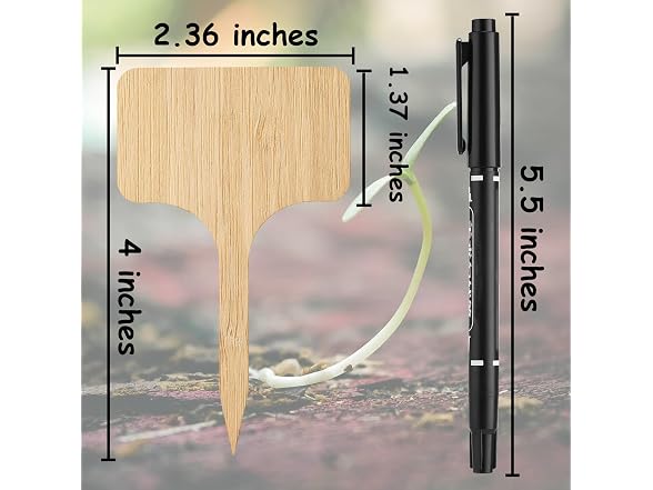 CJFocus GAR-07 (2 Pack) 75Pcs Bamboo Plant Labels
