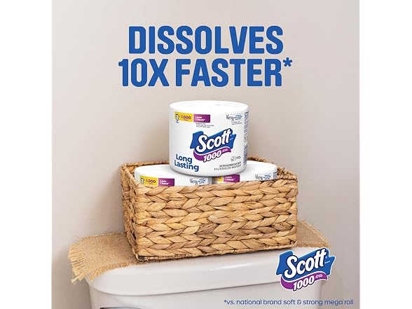Scott 1000 Toilet Paper 8 Rolls 1Ply