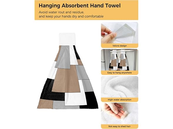 Color Block Hanging Hand Towels Kitchen