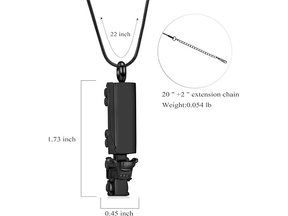 QGJNSGC 18 Wheeler Truck Urn Necklace