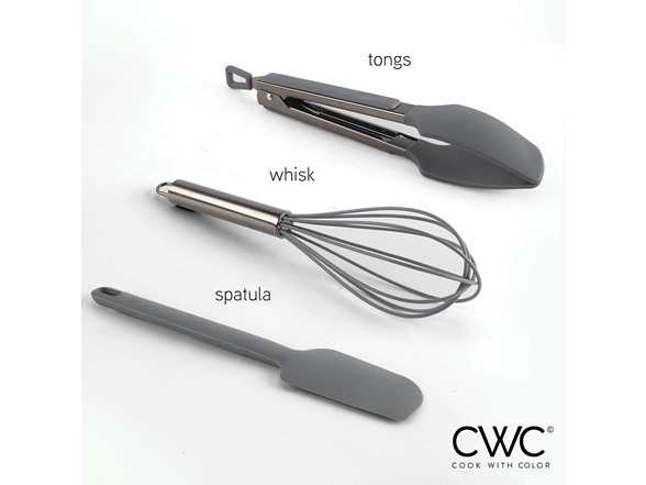 Stainless Steel Silicone Tipped Kitchen & BBQ Tongs Set, 3 Pc - Gallery 2