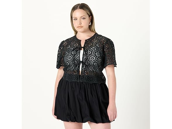 The Drop Women’s Doca Lace Tie Front Top