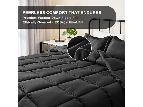 Black Reversible Comforter Set Queen