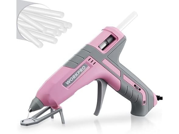 WORKPRO Hot Glue Gun Full Size - 100W Pink