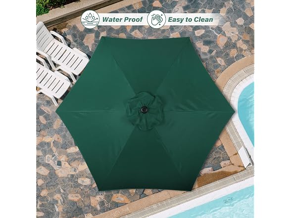 HealSmart 7.5ft Patio Umbrella, Green, 2 Pack