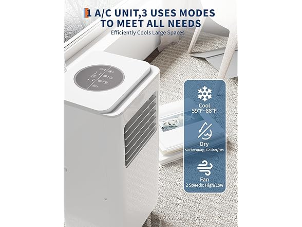 Vossfamul 10,000 BTU 450sqft  Portable AC