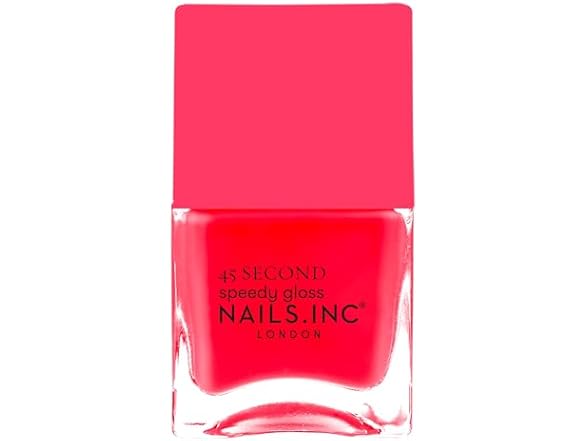 Nails Inc 45 Second Speedy Gloss, Coral Pink, 0.47 Fl Oz