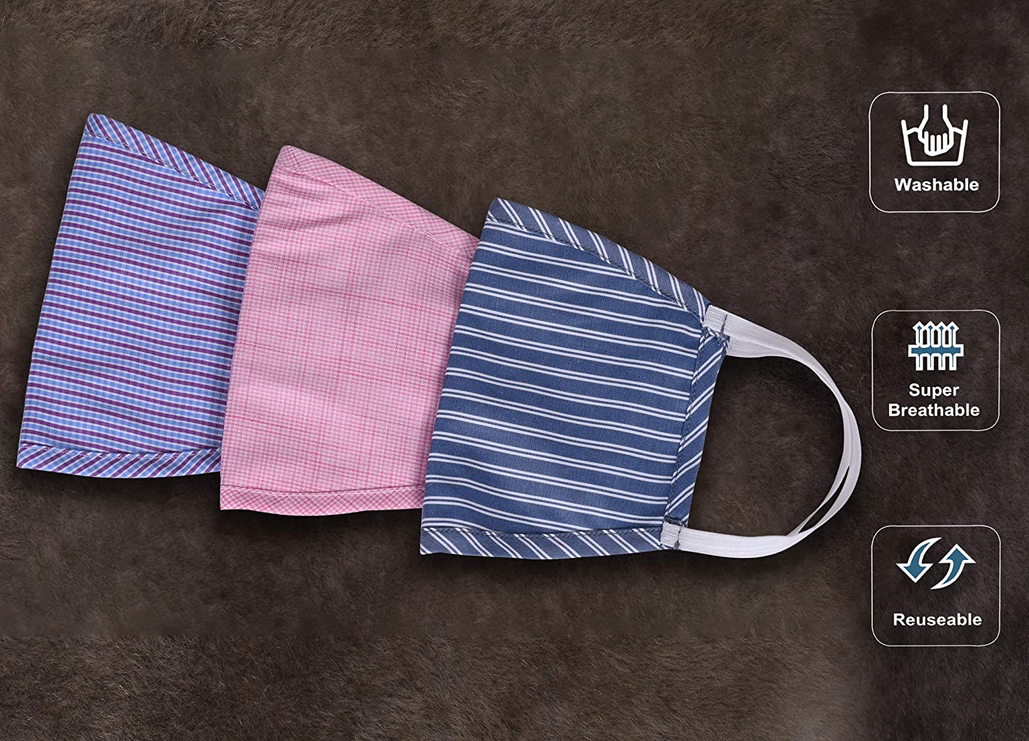 Estalon Small Cotton Reusable Mask 3pk - Gallery 5