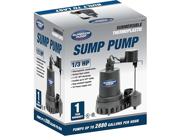 Superior Pump 92372 1/3 HP Thermoplastic Submersible