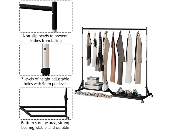 walnest Heavy-Duty Adjustable Garment Rack 
