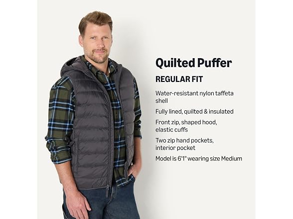 Amazon Essentials Men's Hooded Puffer Vest