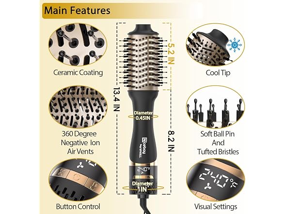 Nicebay Hair Dryer Brush, Hot Tools Blow Dryer
