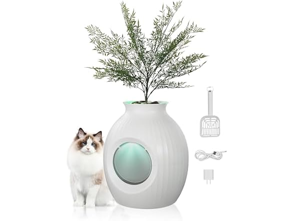 VEVOR Plant Cat Litter Box, Smart Odor