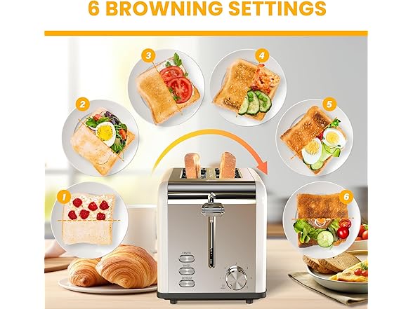 Simple Deluxe 2-Slice Toaster White