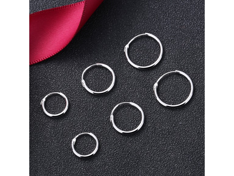 AAA IGT-DAAS-DEBS7046 3 Pack Sterling Silver Hoops Silver 