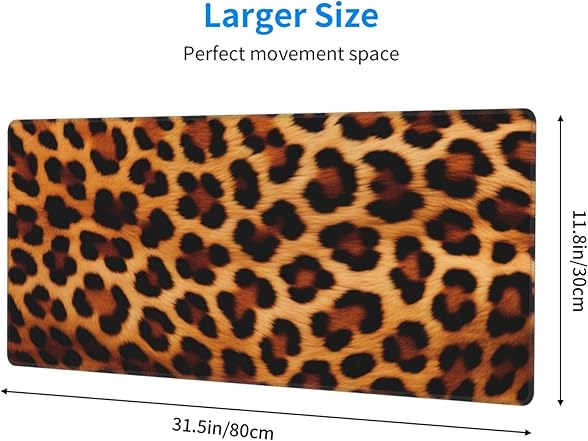 Gaming Mouse Pad, Large Non-Slip Rubber Leopard